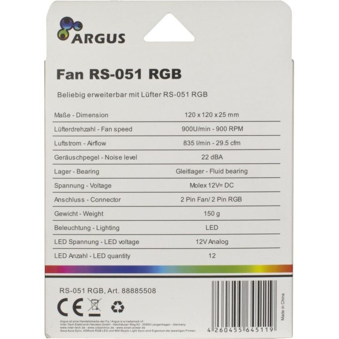 120mm Inter-Tech Argus RS-051 RGB 5 120mm Inter-Tech Argus RS-051 RGB 5