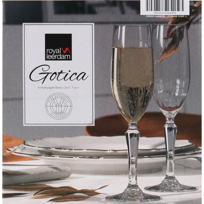 Royal Leerdam Set 6 Copas de Champagne Gótica 21 cl ø4.8 x 22.5 cm 1