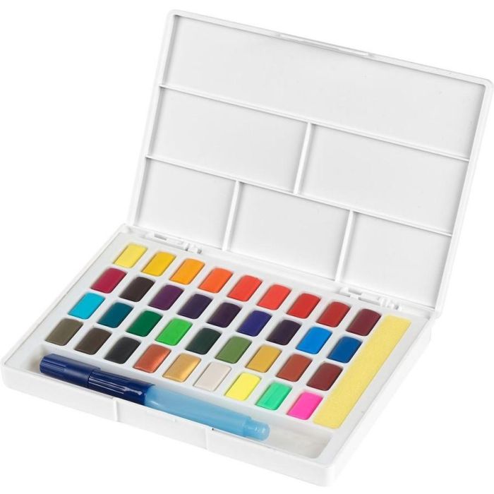 Faber Castell Acuarelas en Pastillas Creative Studio, Colores Surtidos, Estuche 36 Unidades 1 Faber Castell Acuarelas en Pastillas Creative Studio, Colores Surtidos, Estuche 36 Unidades 1