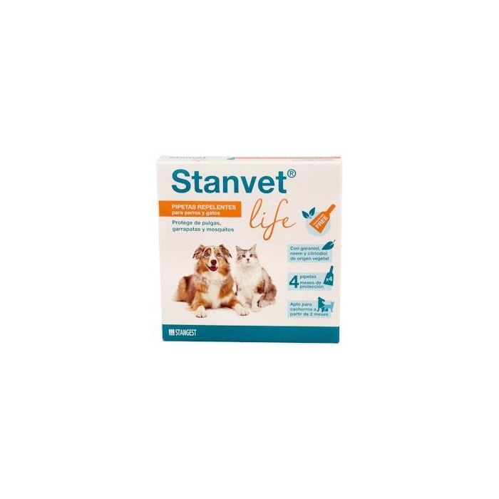 Stangest Pipetas Stanvet Life para Perro y Gato Repelente de Insectos 4 Pipetas