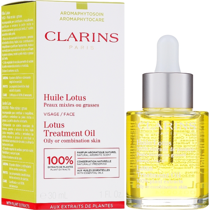 Clarins Huile Lotus Aceite para Pieles Mixtas o Grasas 30 mL