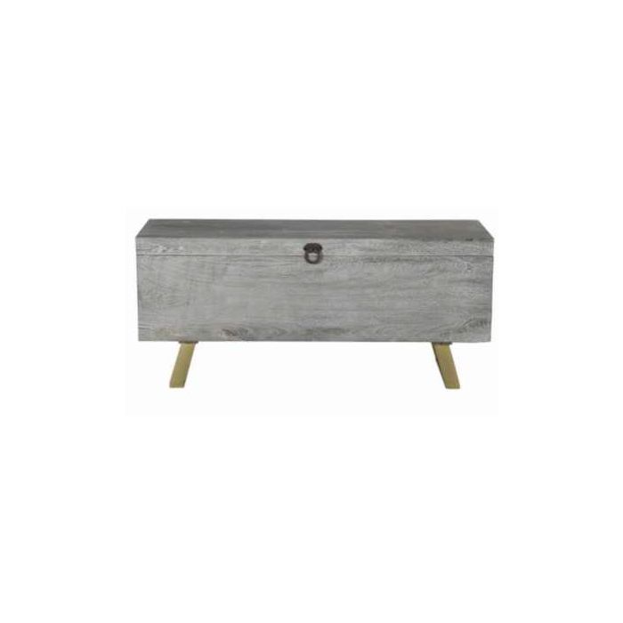 Baul Moderno DKD Home Decor Blanco Dorado 40 x 52 x 116 cm 2