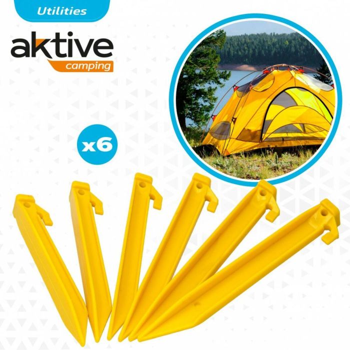 Piquetas para camping Aktive 6 Piezas (24 Unidades) 1