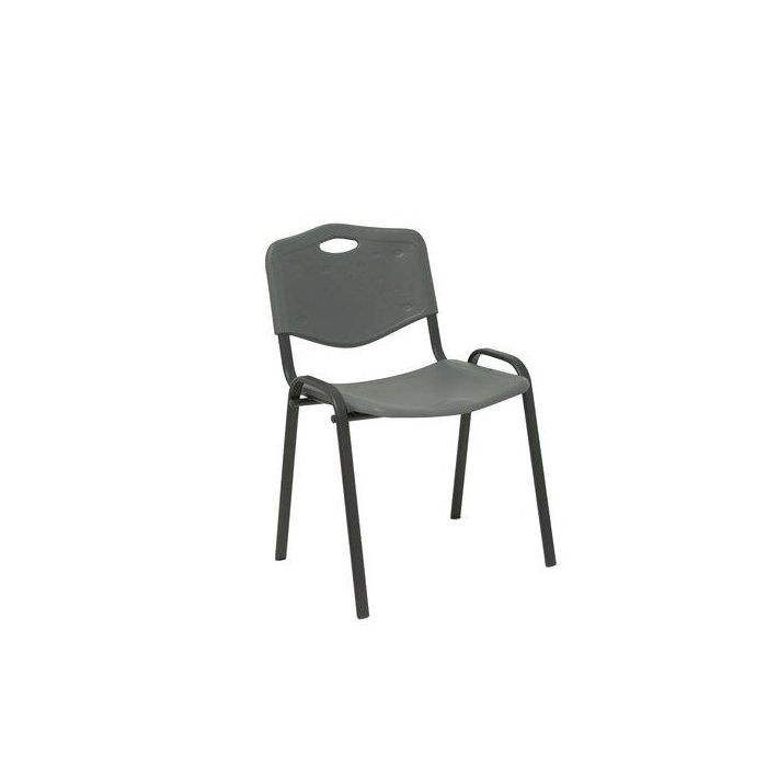 Silla Piqueras Y Crespo Robledo Confidente Ergonomica Apilable Estructura Negra Asiento Y Respaldo Pvc Gris Pack De 4