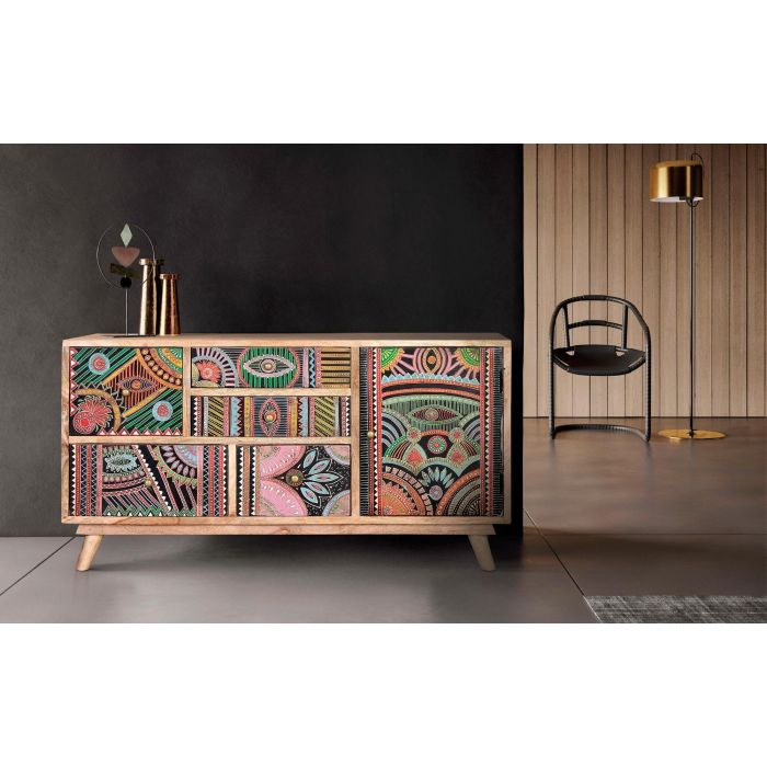 Giner y Colomer Mueble T.V. de Madera de Mango Natural Multicolor 60x105 cm 6 Giner y Colomer Mueble T.V. de Madera de Mango Natural Multicolor 60x105 cm 6