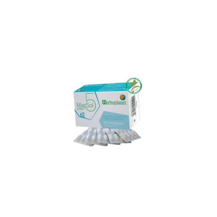 HERBOPLANET Magsol 5 Extra Magnesio 60 Comp. Reduce cansancio y fatiga, apoya función muscular y nerviosa, y metabolismo energético