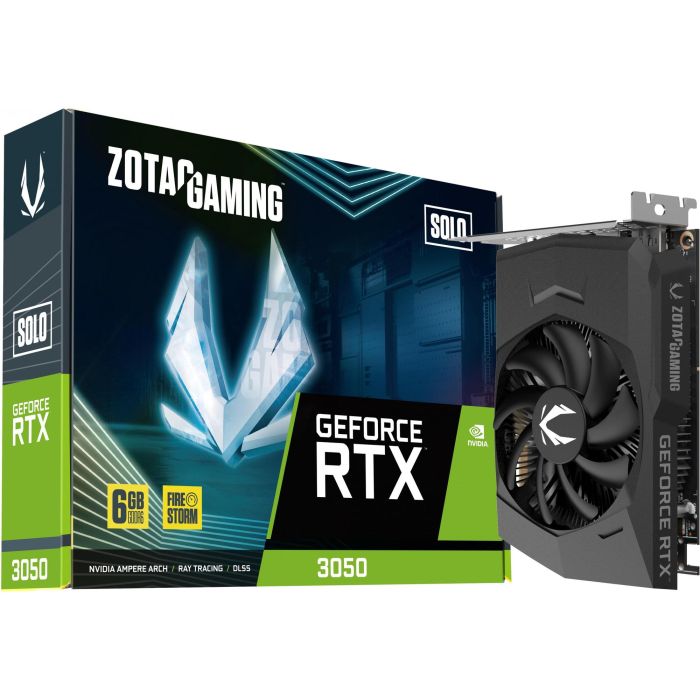Zotac RTX 3050 Gaming Solo 6GB GDDR6 1 Ventilador GeForce NVIDIA PCI Express x8 4.0 para PC Gaming 7