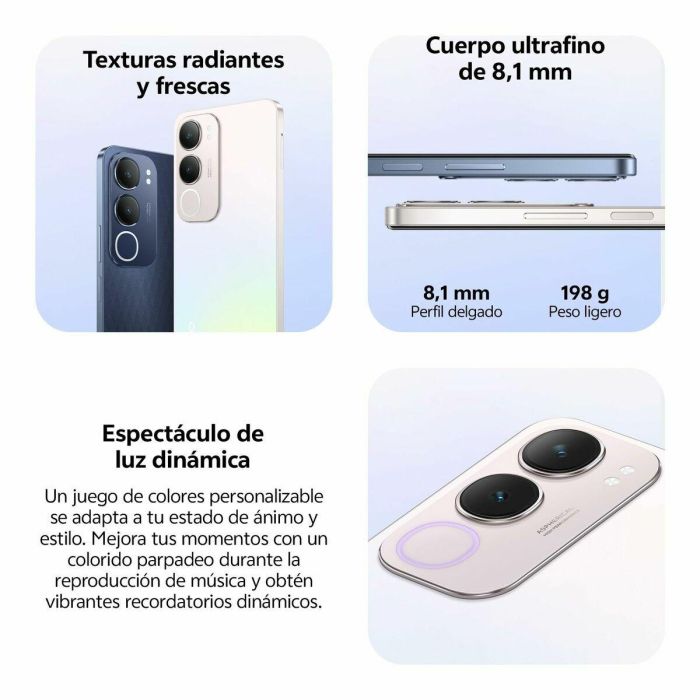 Vivo 5668781 Smartphone Y19s 8GB RAM 256GB ROM 6.68" 50MP Cámara 5500mAh Batería 90Hz IP64 Plata Perla 8 Vivo 5668781 Smartphone Y19s 8GB RAM 256GB ROM 6.68" 50MP Cámara 5500mAh Batería 90Hz IP64 Plata Perla 8