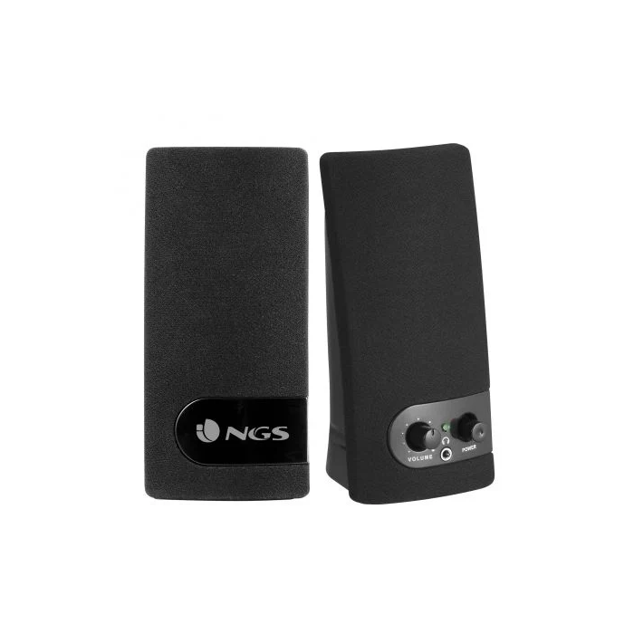 NGS SB150 Altavoces 2.0 Multimedia Portátiles con Amplificador, 4W RMS y Protección Magnética, Color Negro 1