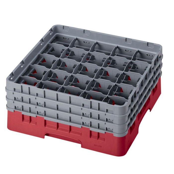 CAMBRO - 25S638-416 - Cesta de lavado 25 comp. 3 alturas - 8,7 cm Ø máx. - alt. máx. 17,6 cm - 50 x 50 x 22,5 cm - Arándano