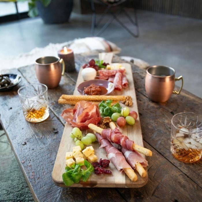 Livoo MES151 Tabla de aperitivos Maxi en Madera de Acacia FSC 75 x 19,5 cm con Patas 1