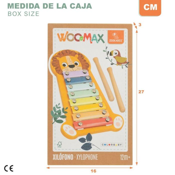 Xilófono Woomax León Madera 16 x 2,5 x 26 cm (6 Unidades) 1 Xilófono Woomax León Madera 16 x 2,5 x 26 cm (6 Unidades) 1