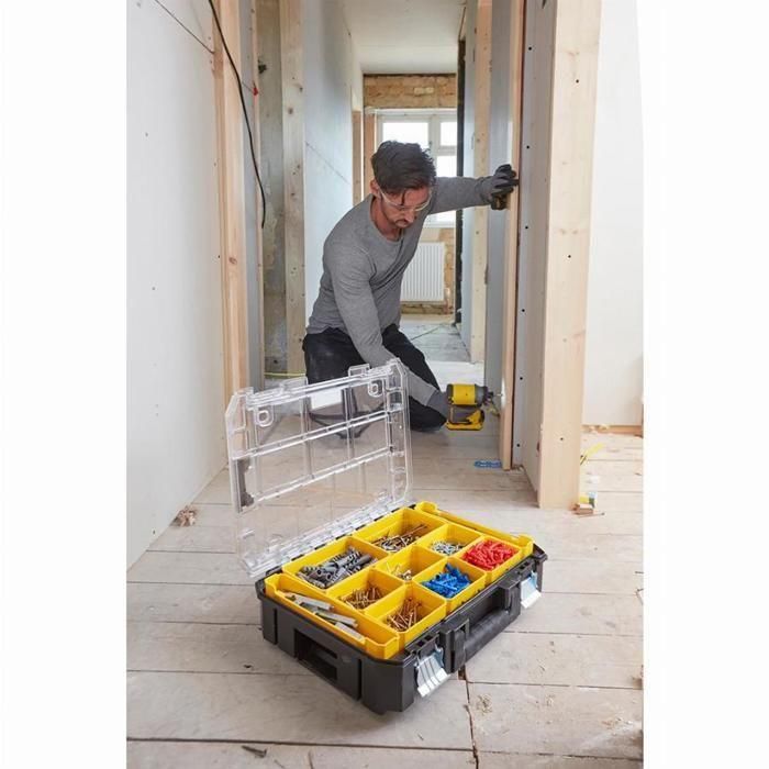 Organizador de gran capacidad Stanley Fatmax Tstak - FMST82967-1 - 10 compartimentos extraíbles - Negro 2 Organizador de gran capacidad Stanley Fatmax Tstak - FMST82967-1 - 10 compartimentos extraíbles - Negro 2