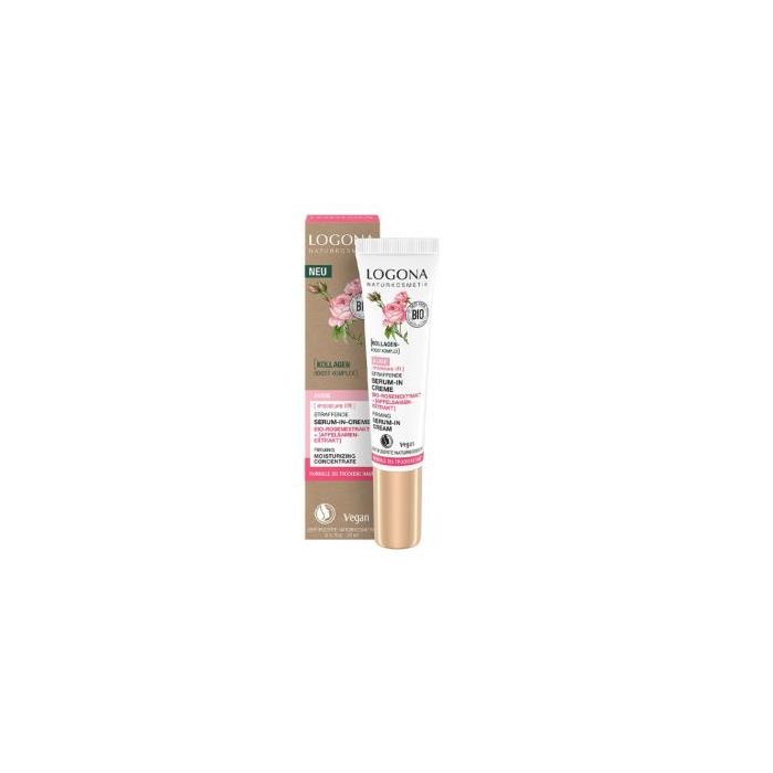 LOGONA Contorno de Ojos Serum-Crema Rosas 15ml - Hidrata y reduce ojeras, antiedad para piel normal y seca Bio