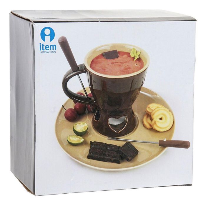 Fondue de Chocolate DKD Home Decor Acero Inoxidable Porcelana 1 Fondue de Chocolate DKD Home Decor Acero Inoxidable Porcelana 1