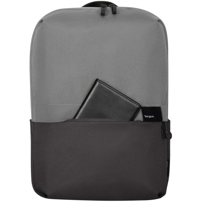 Targus Mochila Sagano Unisex para Portátil 15.6" Negro Gris, Material RPET Reciclado, con Múltiples Bolsillos y Protector de Lluvia 4