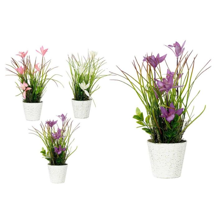 Maceta Envejecida Con Flores Surtidos Colores Ibergarden 22X37CM (12 Unidades) Maceta Envejecida Con Flores Surtidos Colores Ibergarden 22X37CM (12 Unidades)