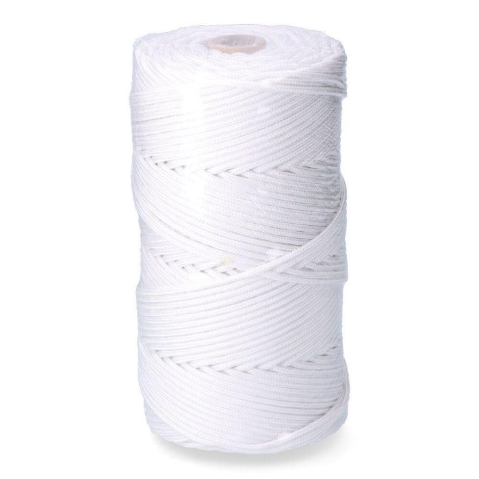 Edm Cordón Trenzado Polipropileno Blanco 5 mm x 200 m Alta Tenacidad Resistente Químicos y UV Ideal Tendederos Agricultura y Bricolaje 2