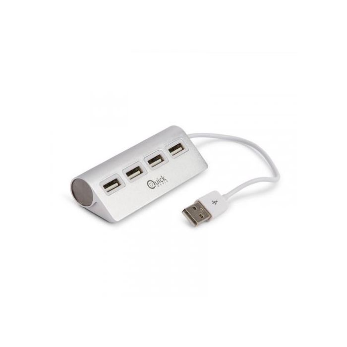 Quick Media QMH204P Hub USB 2.0 de 4 Puertos, Diseño Apple Style para Mac Pro, iMac, MacBook 1 Quick Media QMH204P Hub USB 2.0 de 4 Puertos, Diseño Apple Style para Mac Pro, iMac, MacBook 1