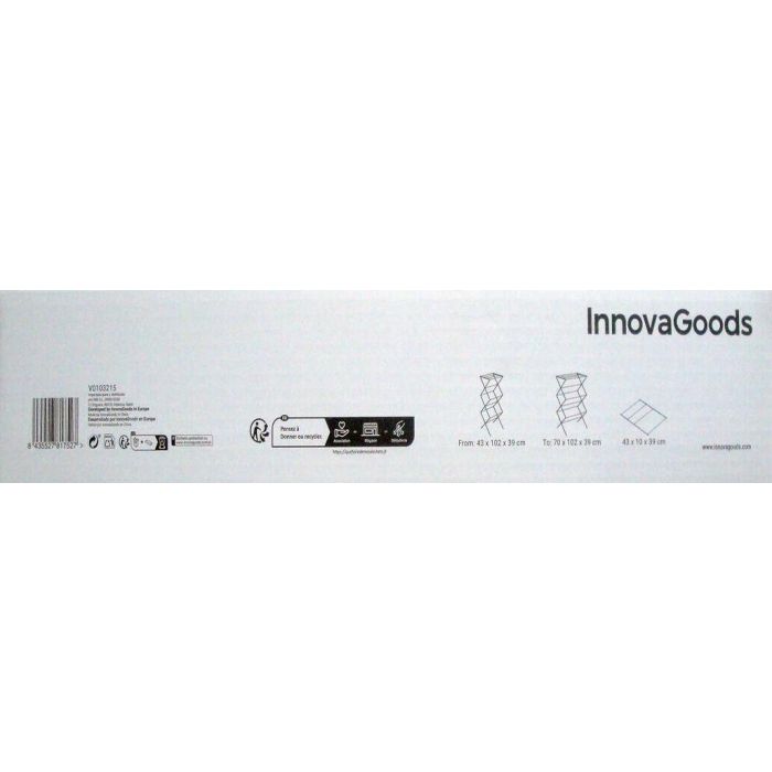 Tendedero Metálico Plegable y Extensible con 3 Alturas Cloxy InnovaGoods 11 barras 18 Tendedero Metálico Plegable y Extensible con 3 Alturas Cloxy InnovaGoods 11 barras 18