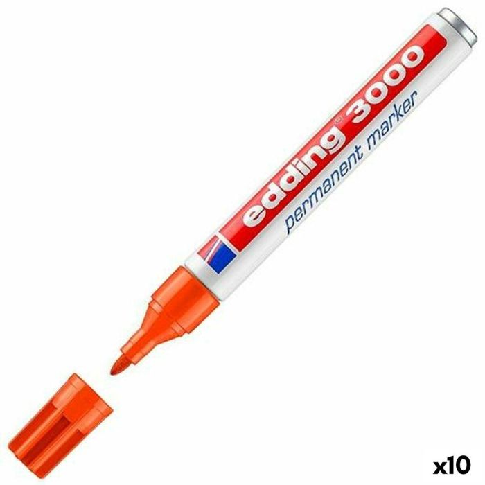 Rotulador permanente Edding 3000 Naranja (10 Unidades) Rotulador permanente Edding 3000 Naranja (10 Unidades)