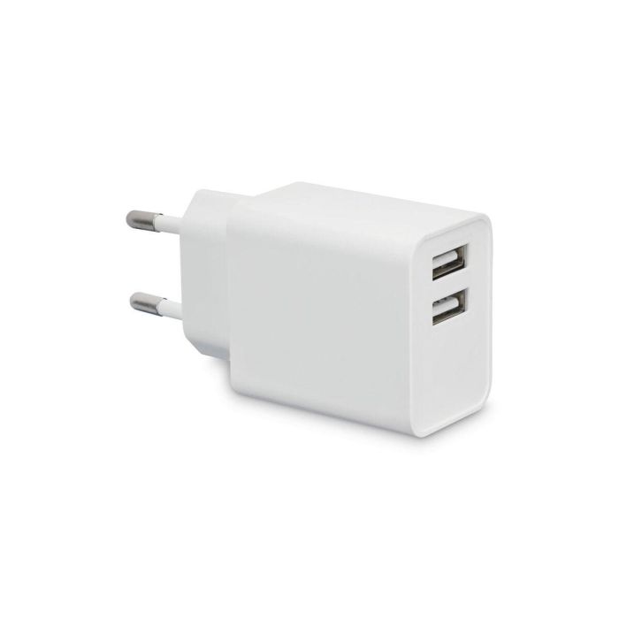 Cargador de Pared KSIX 2 USB 2.4A Blanco 3 Cargador de Pared KSIX 2 USB 2.4A Blanco 3