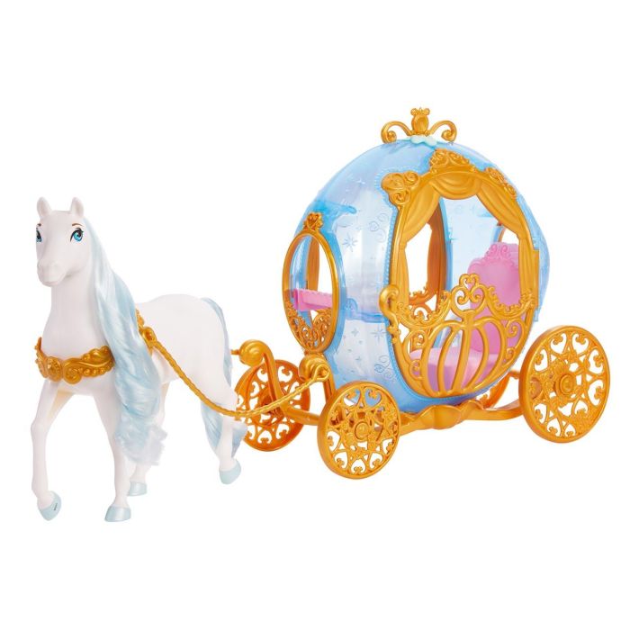 Mattel Hym33 Carruaje Elegante de Cenicienta Disney Princess con noble caballo blanco, puerta que se abre y detalles dorados. 1 Mattel Hym33 Carruaje Elegante de Cenicienta Disney Princess con noble caballo blanco, puerta que se abre y detalles dorados. 1