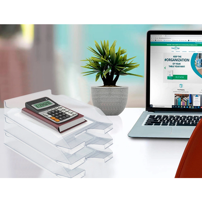 Q-connect Bandeja sobremesa plástico transparente 240x70x340 mm