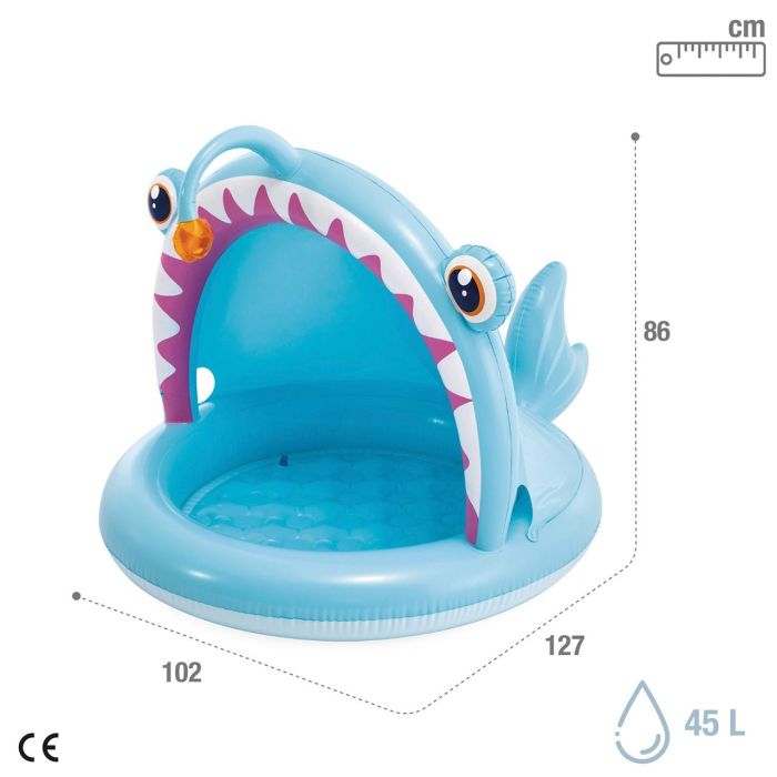 Intex 58400/58419Np Piscina Infantil Hinchable Angler Fish 127x102x86 cm con Parasol y Suelo Acolchado +12 Meses 4 Intex 58400/58419Np Piscina Infantil Hinchable Angler Fish 127x102x86 cm con Parasol y Suelo Acolchado +12 Meses 4