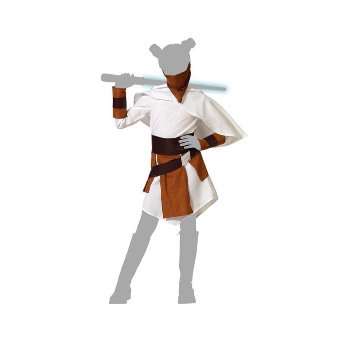 Disfraz Temática Galaxia Blanco para Niña 7-9 Años - Conjunto Completo: Vestido, Capa, Muñequeras y Cinturón 4