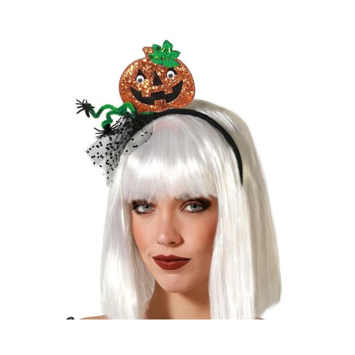 Diadema Calabaza Brillante Halloween Mujer Adulto