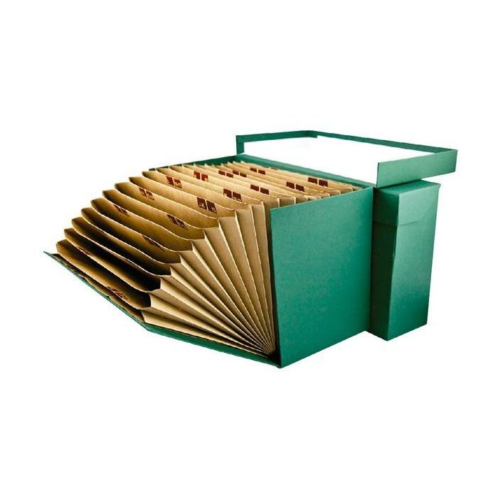 Mariola Caja De Transferencia Folio Cartón Forrado En Geltex C- Clasificador A-Z-1-31 Verde Mariola Caja De Transferencia Folio Cartón Forrado En Geltex C- Clasificador A-Z-1-31 Verde