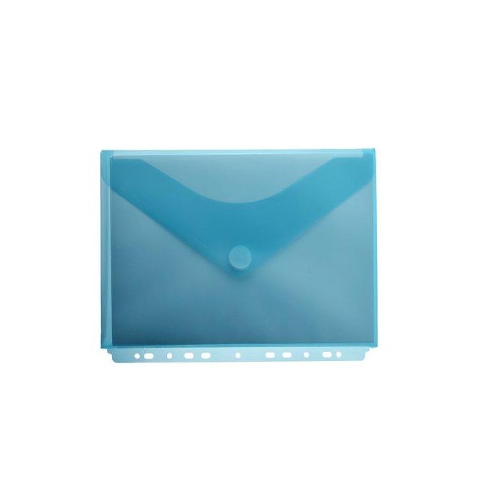Dosier Sobre Office Box Fuelle Pp Velcro A4+ Multitaladro Azul Transparente (Set de 10)