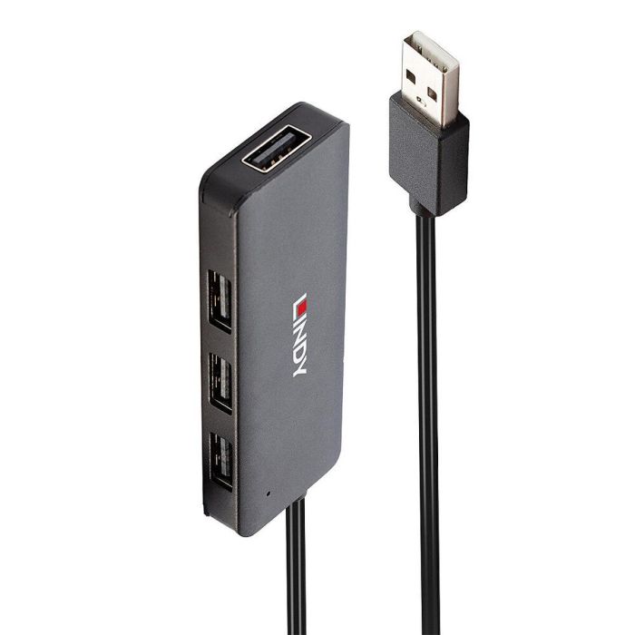 Lindy Concentrador USB 2.0 de 4 Puertos para PC USB Tipo A, 480Mbps, Retrocompatible USB 1.1/1.0, Plug & Play, Alimentación por Bus/DC 0 Lindy Concentrador USB 2.0 de 4 Puertos para PC USB Tipo A, 480Mbps, Retrocompatible USB 1.1/1.0, Plug & Play, Alimentación por Bus/DC 0