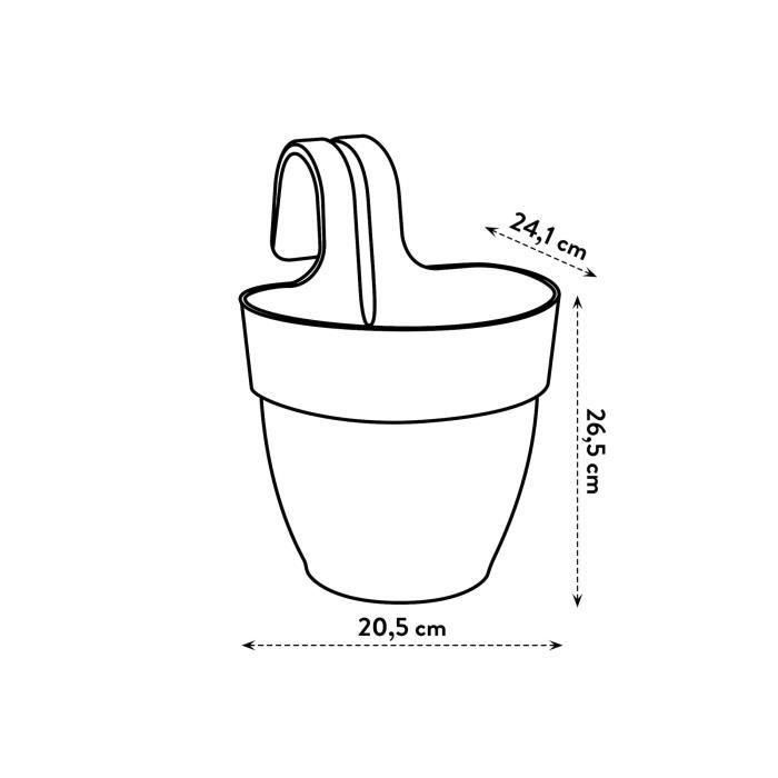 ELHO - Maceta - Vibia Campana Easy Hanger Small - Antracita - Balcón exterior - L 24,1 x P 20,5 x H 26,5 cm 3 ELHO - Maceta - Vibia Campana Easy Hanger Small - Antracita - Balcón exterior - L 24,1 x P 20,5 x H 26,5 cm 3