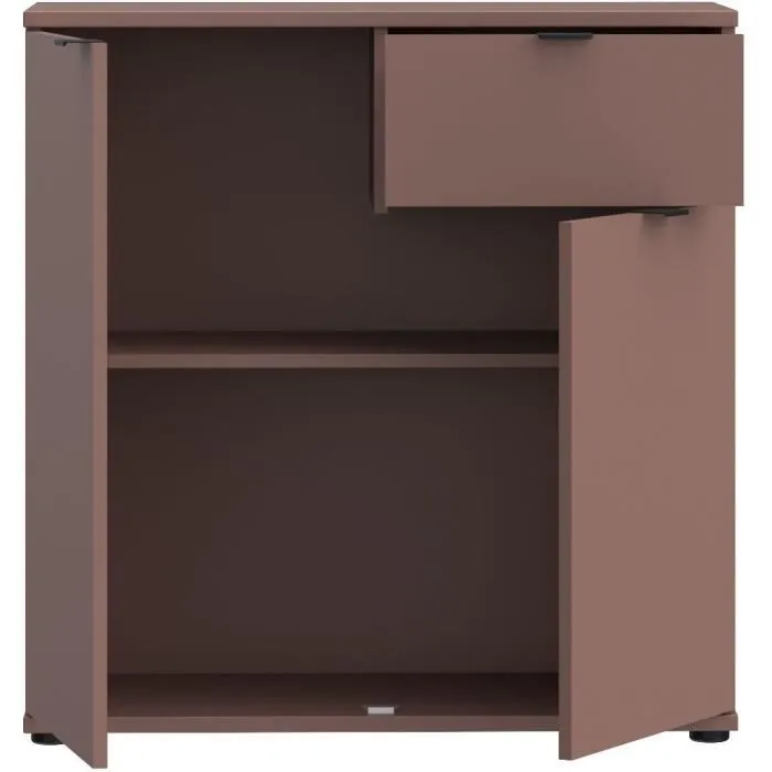GANYMEDE Cómoda GNM K222LU72, 2 puertas, 1 cajón, Terracota, 80,1 x 34,1 x 82,3 cm 3