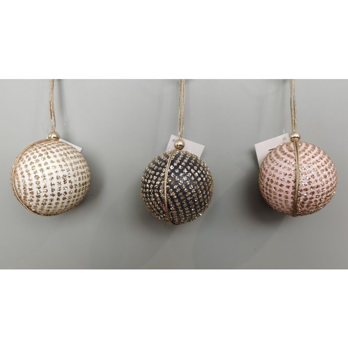 DKD Home Decor Adornos Colgantes de Navidad Modernos PVC Colores Surtidos Rosa Gris Oscuro Blanco Dorado para Árbol (24 Unidades)