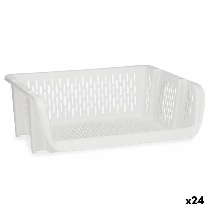 Cesta para verduras Kinvara Q-SHELF-1 Blanco Polipropileno 30 x 13,5 x 38,7 cm (24 Unidades)