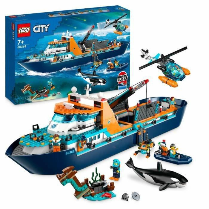 Lego 60368 The Arctic Exploration Ship, Gran Juguete de Bote Flotante, Regalo para Niños