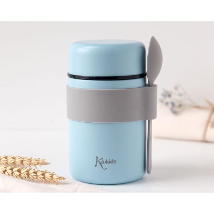 Termo Papillero De Acero Inoxidable 500 mL Con Cuchara Azul Termo Papillero De Acero Inoxidable 500 mL Con Cuchara Azul