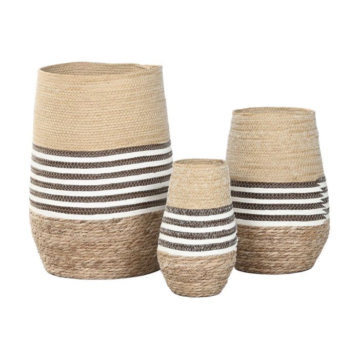 Macetero Urban DKD Home Decor Marron Bicolor 31 x 49 x 31 cm Set de 3 Macetero Urban DKD Home Decor Marron Bicolor 31 x 49 x 31 cm Set de 3