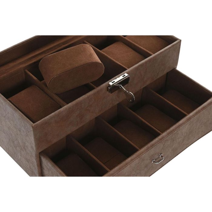 Caja-Joyero Home ESPRIT Marrón Poliuretano Cristal Madera MDF 27,5 X 11 X 15,5 CM 2 Caja-Joyero Home ESPRIT Marrón Poliuretano Cristal Madera MDF 27,5 X 11 X 15,5 CM 2