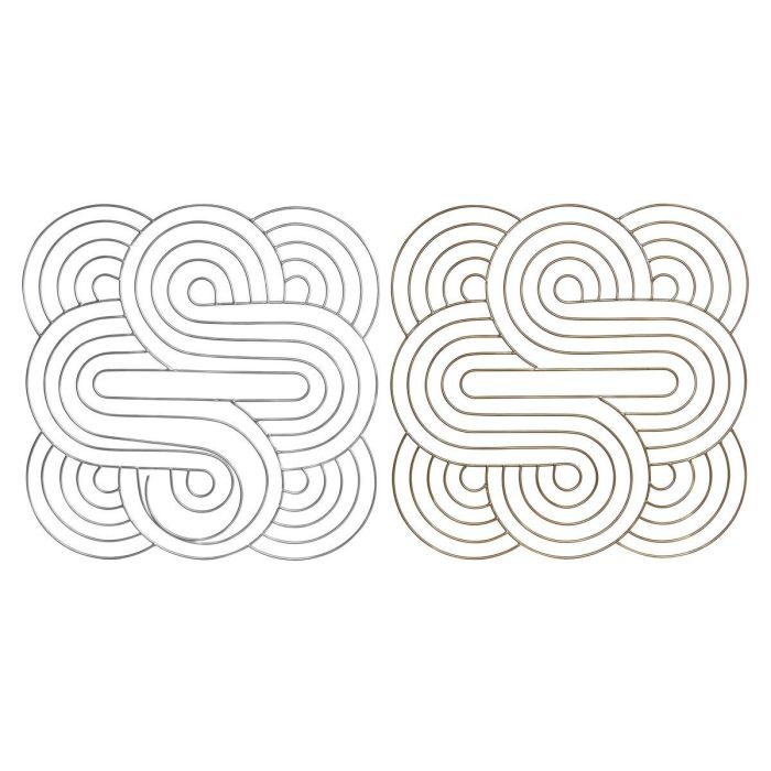 Decoracion Pared Oriental DKD Home Decor Plateado Dorado 1 x 61 x 61 cm (2 Unidades) Decoracion Pared Oriental DKD Home Decor Plateado Dorado 1 x 61 x 61 cm (2 Unidades)