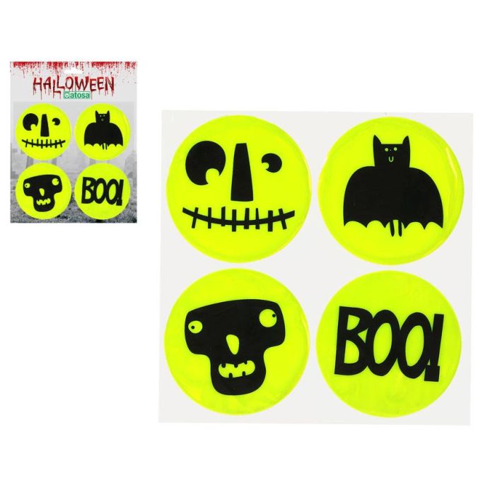 Set De Pegatinas Neón Halloween Calavera Muerta Murciélago