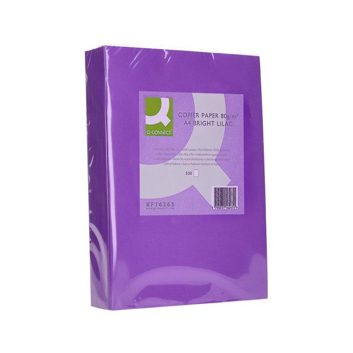 Papel Color Q-Connect Din A4 80 gr Lila Intenso Paquete De 500 Hojas 2