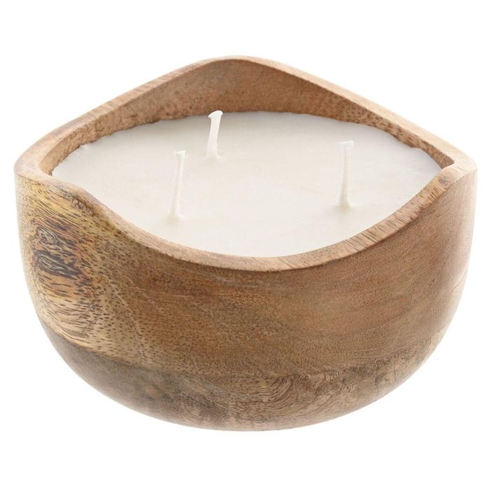 DKD Home Decor Vela de Soja Marrón Mango Tropical 225g con 3 Mechas 12 x 12 x 7 cm