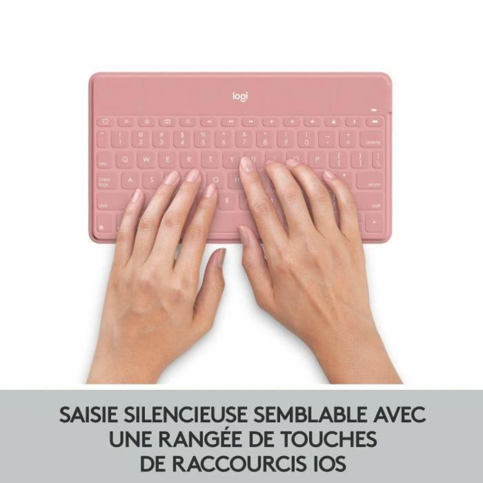 Teclado inalámbrico - LOGITECH - Keys-To-Go - AZERTY - Bluetooth - 180g - Rosa rubor 2