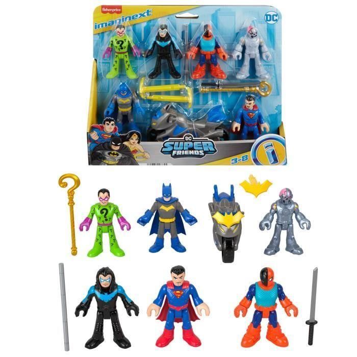 Imaginext - DC Super Friends - Caja de figuras Deluxe con 9 elementos - Imaginext - HXF94