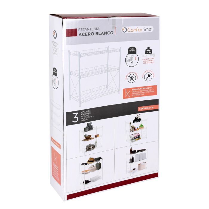Estantería de Metal 3 Niveles 52x34x55 cm - Confortime (2 Unidades) 5