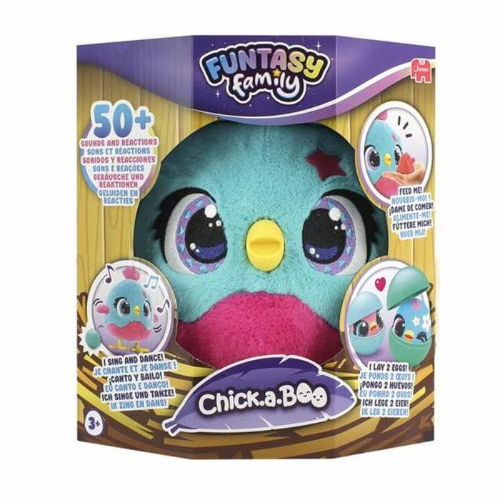 Diset Funtasy Family Chick-A-Boo Peluche Interactivo Mamá Gallina Incuba Huevos, Pollitos, Sonidos. Incluye 2 Huevos y 2 Pollitos. Edad 3+ 6